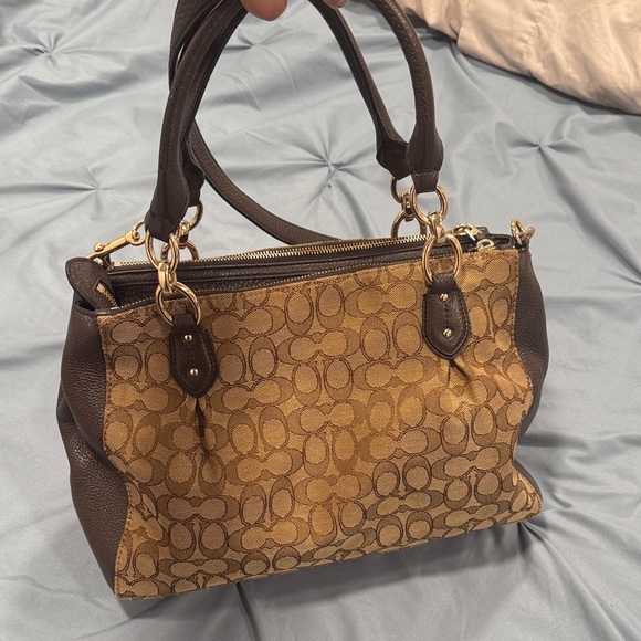 Coach Tan/Brown Signature Colette Carryall w/original removable crossbody strap - Picture 5 of 14